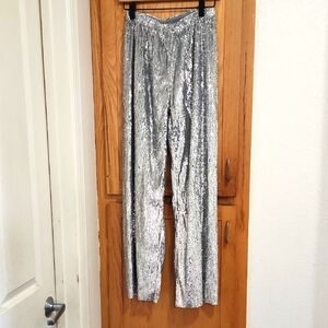 Silver Sequin Women's Pants
